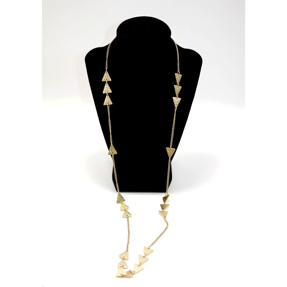 Vintage Premier Design Link Chain Necklace‎ with Triangle Design   36"